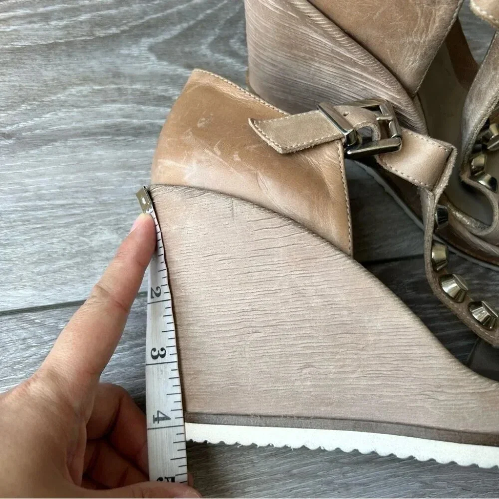 Stelle Monelle Studded T Strap Wedge Heel Sandal Made in Italy